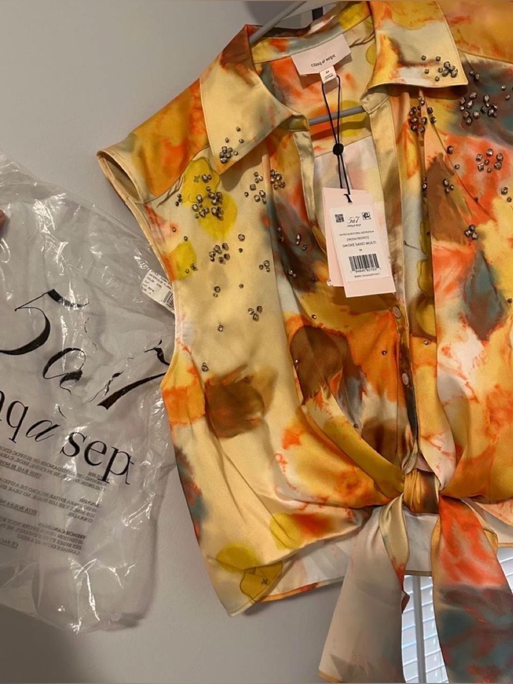NWT Cinq à Sept Watercolor Floral Sleeveless Marianna Top